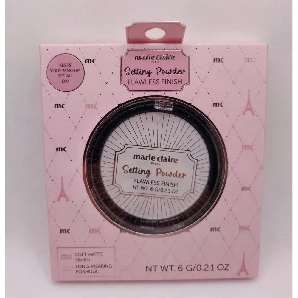 🌺2pk MARIE CLAIRE FLAWLESS BLUR MATTE FINISH 24H MAKEUP SETTING PRESSED POWDER